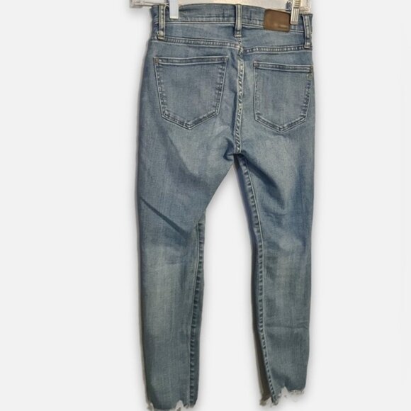 Madewell Jeans 25 High Rise Skinny Distressed Light Medium Wash Denim Ripped Y2K - Picture 9 of 11